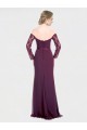 Online Full Length Long Bridesmaid Dress with Lace Off The Shoulder Bodice UK