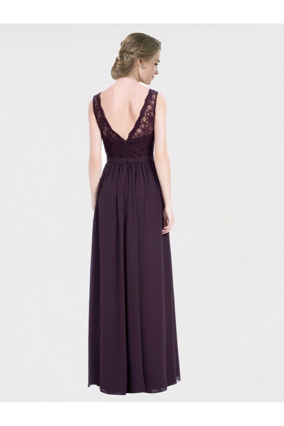 Online V-Neck Bridesmaid Dress with Corded Lace Bodice UK