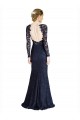 Online Illusion Long Sleeves Lace Bridesmaid Dress / Prom Dress with Sheer Keyhole Back UK