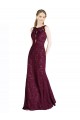 Online Long Lace Bridesmaid Dress / Prom Dress with Peekaboo Bodice and Keyhole Back UK