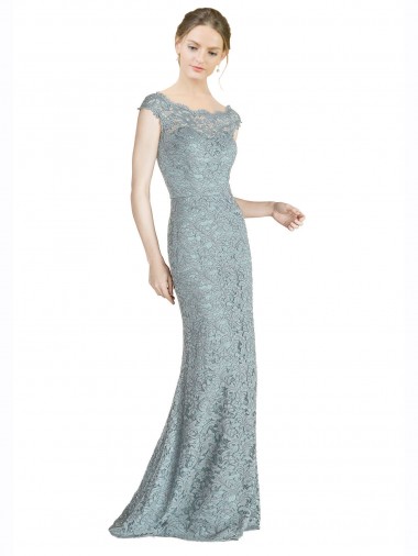 Online Off the Shoulder Mermaid Lace Bridesmaid Dress / Prom Dress with Cap Sleeves UK