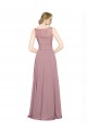 Online Long A-Line Chiffon Bridesmaid Dress / Prom Dress with Sleeveless Lace Crop Top UK