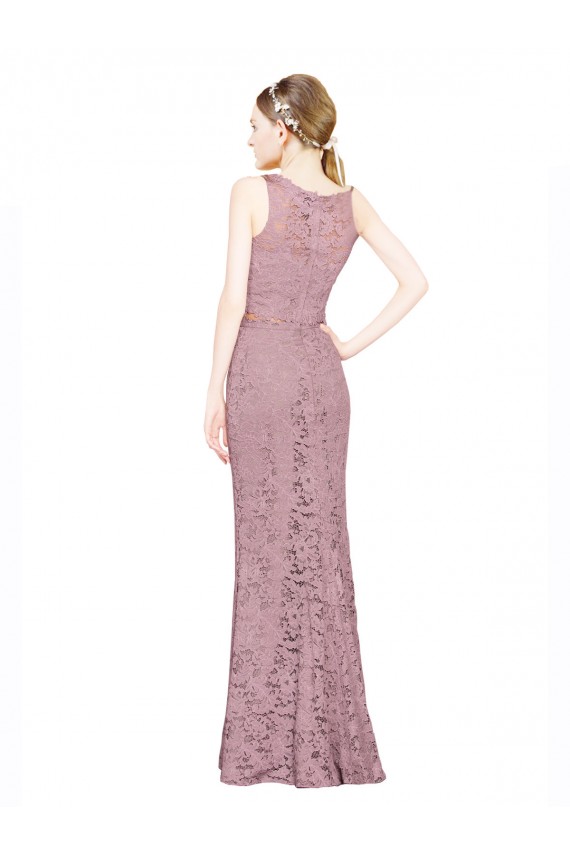 Online Sleeveless Crop Top High Neck Mermaid Lace Bridesmaid Dress / Prom Dress UK