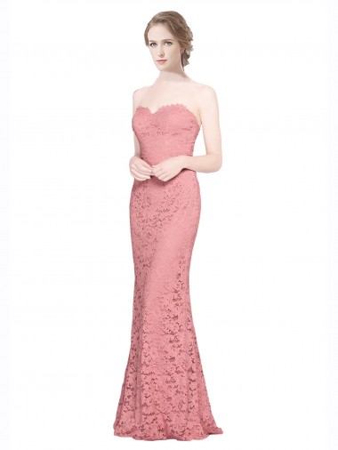 Online Fitted Sweetheart Mermaid Lace Bridesmaid Dress / Prom Dress UK