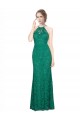 Online High Illusion Halter Neck Long Lace Bridesmaid Dress / Prom Dress UK