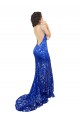 Online High Neck Long Open Back Lace Bridesmaid Dress / Prom Dress with Train UK