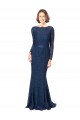 Online Long Sleeves Floor Length Vintage Lace Bridesmaid Dress with Deep V-Back UK