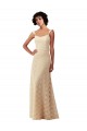 Online Lace A-Line Long Bridesmaids Dress with Satin Waistband UK
