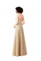 Online Lace A-Line Long Bridesmaids Dress with Satin Waistband UK