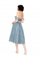 Online Off the Shoulder Sweetheart Chantilly Lace Midi Length Cocktail Bridesmaid Dress UK