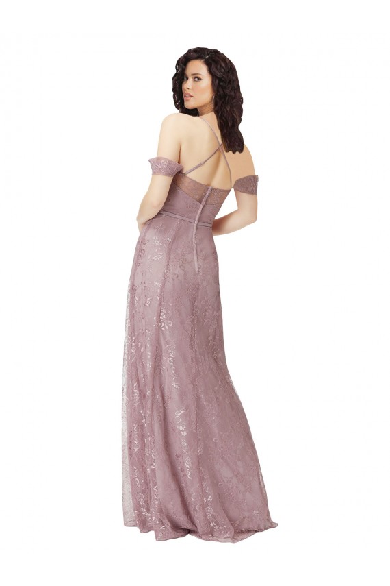 Online Sweetheart Chantilly Lace Bridesmaid Dress with Off the Shoulder Sleeves UK