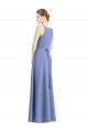Online Long Floor Length V-Neck Satin Bridesmaid Dress with Spaghetti Straps UK