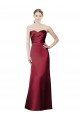 Online Strapless Satin Bridesmaid Dress with Asymmetrical Draped Bodice UK