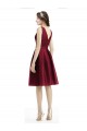 Online Short Midi Length Satin Cocktail Bridesmaid Dress with Bateau Neckline and V-Back UK