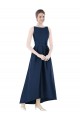 Online Full Length Sleeveless Long Satin Bridesmaid Dress with High Low Hem Detail UK