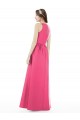Online Jewel Neck Keyhole Back Sleek Long Satin Bridesmaid Dress UK