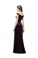 Online Off The Shoulder Long Satin Bridesmaid Dress with Asymmetrical Pleated Bodice UK