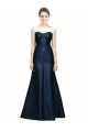 Online Long Strapless Satin Bridesmaid Dress with Pleated Cuff Neckline UK
