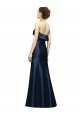 Online Long Strapless Satin Bridesmaid Dress with Pleated Cuff Neckline UK