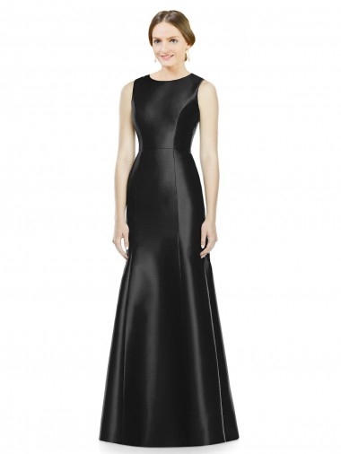 Online Full Length Mermaid Long Satin Bridesmaid Dress with Keyhole Back UK