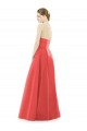 Online Sheer V-Neck Tulle Illusion Long Satin Bridesmaid Dress UK