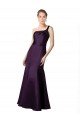 Online Long Ruched Neckline One Shoulder Satin Bridesmaid Dress / Prom Dress UK
