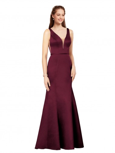Online Sexy Formal Satin Bridesmaid Dress / Prom Dress with Side Cutouts UK