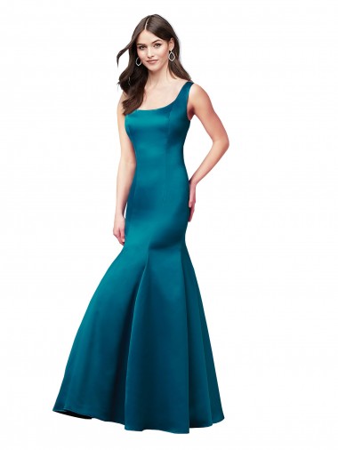 Online Long Sleek Satin Bridesmaid Dress / Prom Dress with U-Back UK