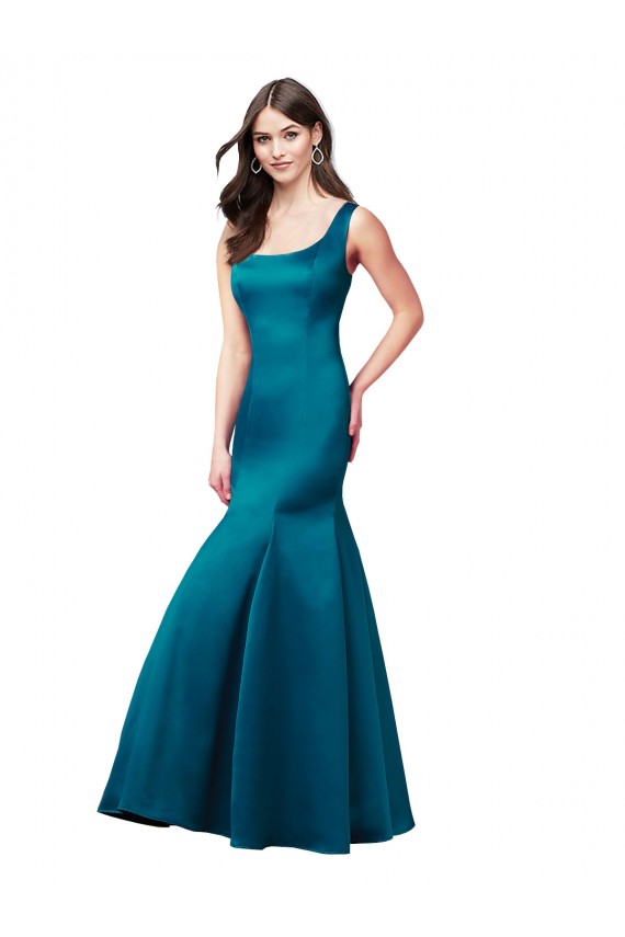 Online Long Sleek Satin Bridesmaid Dress / Prom Dress with U-Back UK