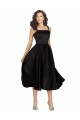 Online Short Cocktail Length Square Neck Satin Bridesmaid Dress / Prom Dress with Beading UK