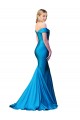 Online Off the Shoulder Long Chapel Train Formal Satin Bridesmaid Dress / Prom Dress UK