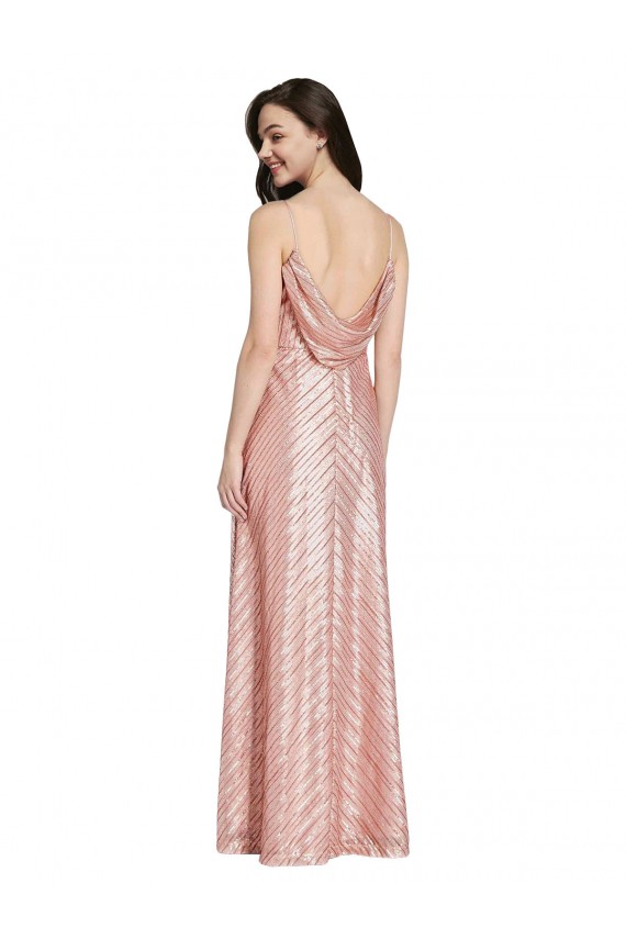Online High Neck Low Back Sparkling Formal Sequin Bridesmaid Dress / Prom Dress UK