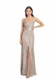 Online V-Neck Fully Sequin Formal Bridesmaid Dress / Prom Dress with V-Back and Front Slit UK