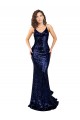 Online Mermaid V-Neck Low Back Long Formal Sequin Bridesmaid Dress / Prom Dress UK