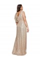 Online Deep V-Neck Sleeveless Sparkling Formal Sequin Bridesmaid Dress / Prom Dress with Draped Cowl Back UK