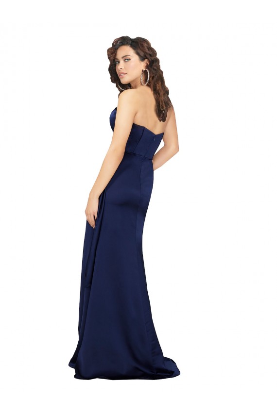 Online Floor Length Wrap Skirt Formal Silky Satin Bridesmaid Dress / Prom Dress UK
