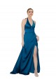 Online Halter Neck Formal Silky Satin Bridesmaid Dress / Prom Dress UK