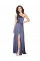 Online Draped Formal Silky Satin Bridesmaid Dress / Prom Dress with Tied Waist UK