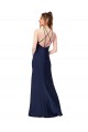 Online High Neck Satin Bridesmaid Dress / Prom Dress with Strappy Back UK