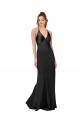 Online Cowl Back V-Neck Formal Silky Satin Bridesmaid Dress / Prom Dress UK