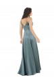Online Formal Silky Satin Floor-Length Long Bridesmaid Dress / Prom Dress with V-Neckline UK