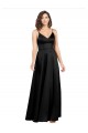 Online Formal Silky Satin Floor-Length Long Bridesmaid Dress / Prom Dress with V-Neckline UK