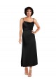 Online Cowl Neck Formal Tea-Length Short Silky Satin Bridesmaid Dress / Cocktail Prom Dress with Skirt Slit UK