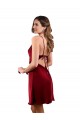 Online Midi Length Cowl Neck Formal Silky Satin Short Cocktail Bridesmaid Dress / Prom Dress UK