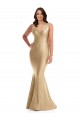 Online Shirred Shoulder Formal Silky Satin Mermaid Bridesmaid Dress / Prom Dress UK