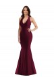 Online Plunge Neckline Cutout Low Back Formal Silky Satin Mermaid Bridesmaid Dress / Prom Dress UK