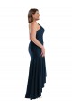 Online Pleated Wrap Ruffled High Low Formal Silky Satin Bridesmaid Dress / Prom Dress UK