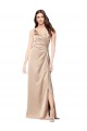 Online Formal Silky Satin Bridesmaid Dress / Prom Dress with Draped Surplice Bodice UK