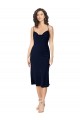 Online Short Cocktail Midi Length Formal Silky Satin Bridesmaid Dress / Prom Dress with Cowl Neck and Cross Back Straps UK