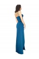 Online Full Length Bustier Style Long Formal Silky Satin Bridesmaid Dress / Prom Dress with Low Back UK